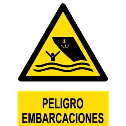 Señal / Cartel de Peligro embarcaciones