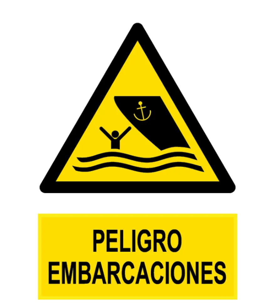 WSW016 Señal / Cartel de Peligro embarcaciones