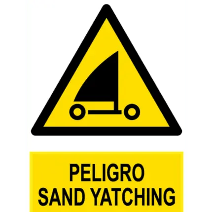 Señal / Cartel de Peligro sand yatching