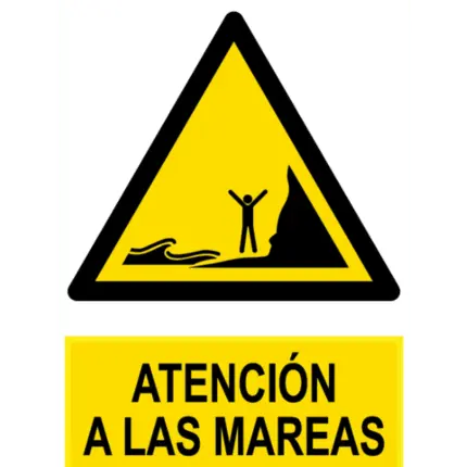 Señal / Cartel de Atención a las mareas