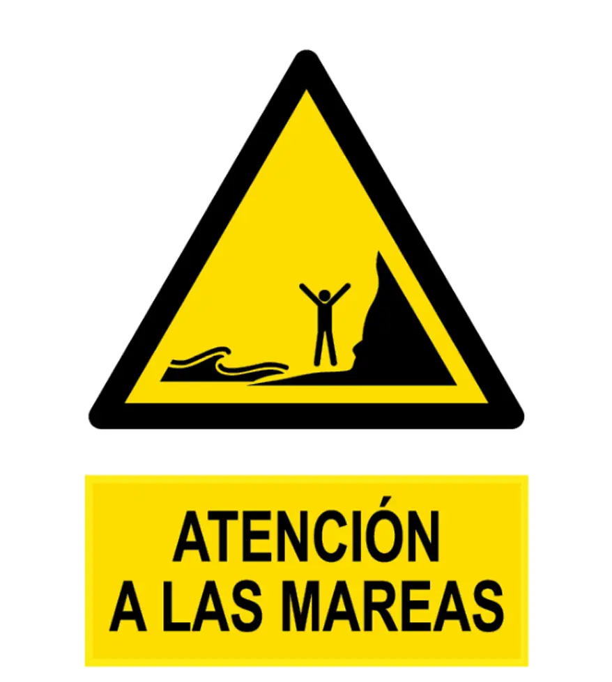 WSW018 Señal / Cartel de Atención a las mareas