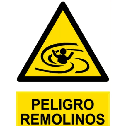 Señal / Cartel de Peligro remolinos