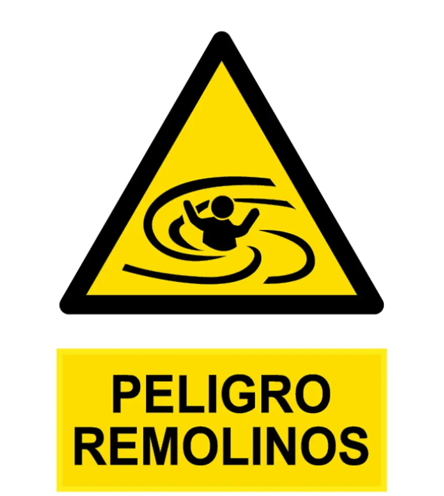 WSW024B Señal / Cartel de Peligro remolinos