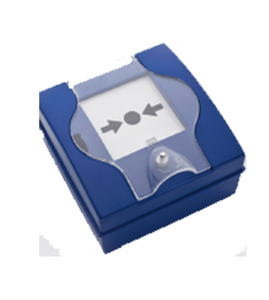 disparo_azul Pulsador de paro de extinción rearmable. PSGP