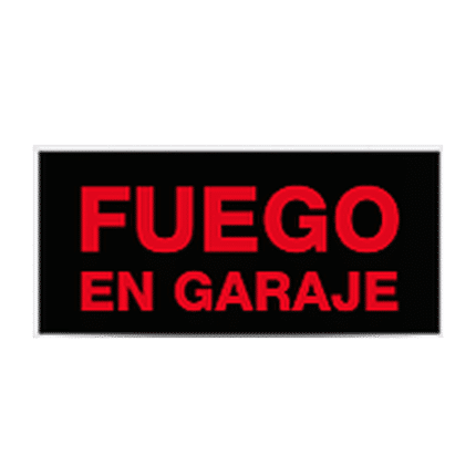 Rótulo luminoso "Fuego garaje"