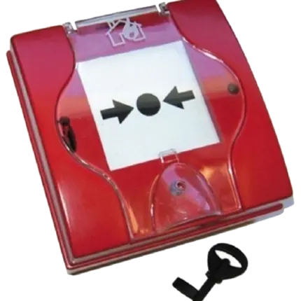 Pulsador de alarma de incendios rearmable. PSGC