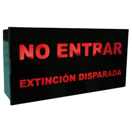 Rótulo luminoso "Extinción disparada"
