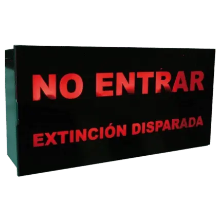 Rótulo luminoso "Extinción disparada"